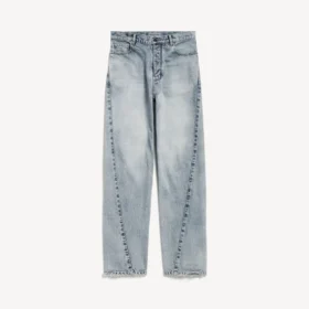 Jeans til kvinder med snoede sømme i lys blå bleget