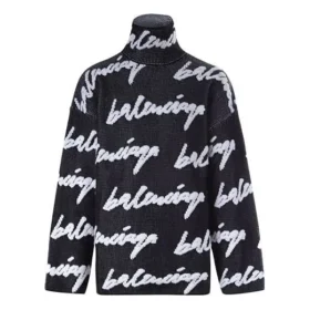 Jersey-rullekravesweater med Scribble-logo “Sort” 625927T31801070