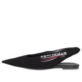 Knife Slingback Logo Print Casual Flats “Sort” 500619W06001091