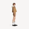 Mini-bomuldsnederdel til kvinder i beige