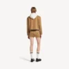 Mini-bomuldsnederdel til kvinder i beige