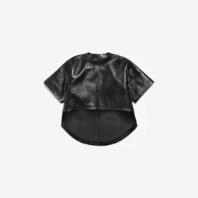 Kort T-shirt med slæb til kvinder i sort