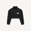 Kort tracksuit-jakke til kvinder i sort