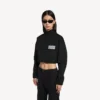Kort tracksuit-jakke til kvinder i sort