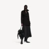 Kort trenchcoat i cocoon-stil til kvinder i sort
