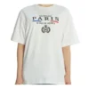 Kortærmet T-shirt med Crown-logo og alfabet-print, hvid, 594599TGV489000
