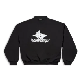 Lag-på-lag sports-sweatshirt med rund hals “Black White” 767860TPVF31070 Lag-på-lag sports-sweatshirt med rund hals “Black White” 767860TPVF31070