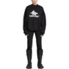 Lag-på-lag sports-sweatshirt med rund hals “Black White” 767860TPVF31070