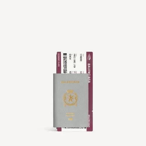 Lang herre-pung med plads til pas og 1 billet i Balenciaga-grå Lang herre-pung med plads til pas og 1 billet i Balenciaga-grå