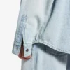 Langærmet denimskjorte til mænd i lyseblå