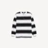 Langærmet herre-poloshirt i sort/hvid Langærmet herre-poloshirt i sort/hvid