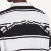 Langærmet herre-poloshirt i sort/hvid Langærmet herre-poloshirt i sort/hvid