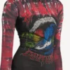 Langærmet kjole til kvinder med ekstrem tie-dye-mønster i sort