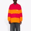 Langærmet, opskåret Poloshirt “Raspberry Fluo Orange” 657073TKVA56667