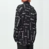 Langærmet skjorte i viskose med mønster overalt, Large-pasform “Black” 658956TPLB41070