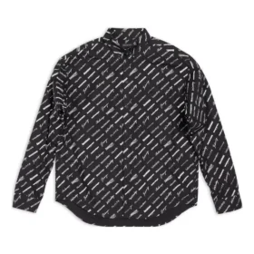 Langærmet skjorte med logo overalt “Black” 662983TNLL11070