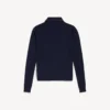 Langærmet strikket herre-Poloshirt i marineblå Langærmet strikket herre-Poloshirt i marineblå