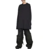 Langærmet T-shirt i oversized-pasform “Black Faded” 739783TOVF49034