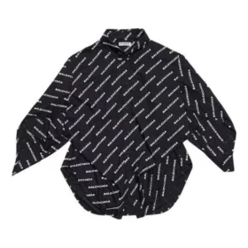Langærmet T-shirt med Typo-logo-print “Black” 671663TLLJ11070