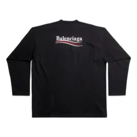 Langærmet T-shirt til Political Campaign, Large Fit “Black” 681046TKVJ11070