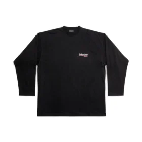 Langærmet T-shirt til Political Campaign, Large Fit “Black” 681046TKVJ11070