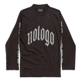 Langærmet T-shirt uden logo “Black Grey” 788244TQVK51200