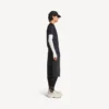 Langærmet techwear-T-shirt til mænd i marineblå/hvid