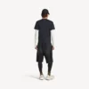 Langærmet techwear-T-shirt til mænd i marineblå/hvid