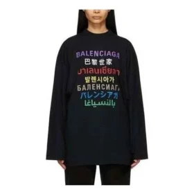 Languages Logo langærmet T-shirt “Black Multicolor” 641667TJVI32771