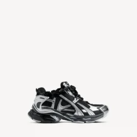 Runner-sneakers til mænd i sort/sølv