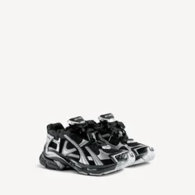 Runner-sneakers til mænd i sort/sølv