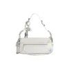 Le Cagole lille skuldertaske med brugt look og charms “White” 7716402AA7A9000