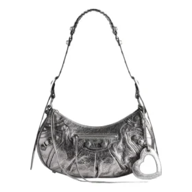 Le Cagole lille skuldertaske, metalliseret “Silver” 6713070GT3Y8103