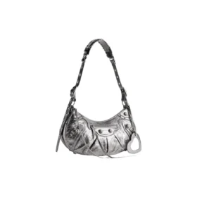 Le Cagole lille skuldertaske, metalliseret “Silver” 6713070GT3Y8103