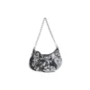 Le Cagole Mini-taske med kæde og graffiti “Black” 695814210G61090