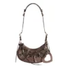 Le Cagole Xs skuldertaske metalliseret “Brown” 6713090GT3Y2564