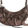 Le Cagole Xs skuldertaske metalliseret “Brown” 6713090GT3Y2564
