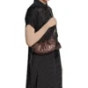 Le Cagole Xs skuldertaske metalliseret “Brown” 6713090GT3Y2564