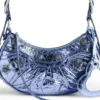 Le Cagole XS skuldertaske, metalliseret “Lilla” 6713090GT3Y5214