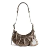 Le Cagole XS skuldertaske, metalliseret med leopardmønster “Brown” 6713092AAV72529