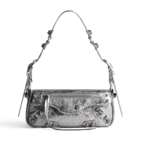 Le Cagole Xs skuldertaske, metalliseret “Silver” 7716700GT3Y8103