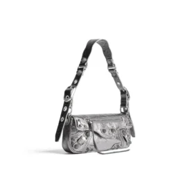 Le Cagole Xs skuldertaske, metalliseret “Silver” 7716700GT3Y8103