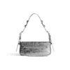 Le Cagole Xs skuldertaske, metalliseret “Silver” 7716700GT3Y8103