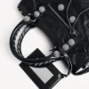 Le City-taske til kvinder, lille, med store nitter og rhinestones i sort