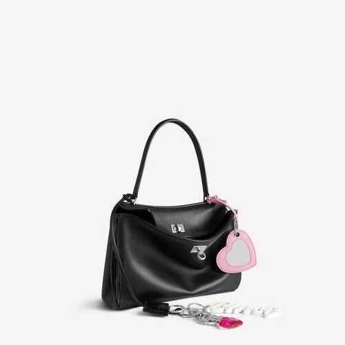 Lille Rodeo-håndtaske til kvinder med charms i sort Lille Rodeo-håndtaske til kvinder med charms i sort