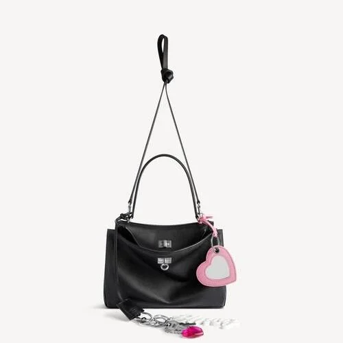 Lille Rodeo-håndtaske til kvinder med charms i sort Lille Rodeo-håndtaske til kvinder med charms i sort