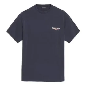 Logo-mønster, kortærmet, unisex, marineblå 556150TAV444128