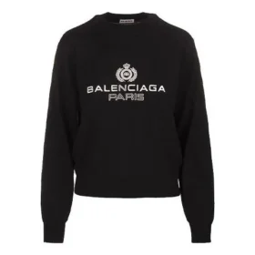 Logo-sweatshirt med rund hals, sort 595106T15511073
