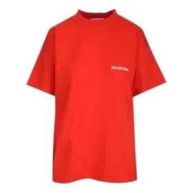 Logo-T-shirt i regular fit “Bright Red” 612965TMVF43168