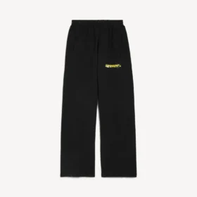 Løse herre-joggingbukser med messy spray-print i sort